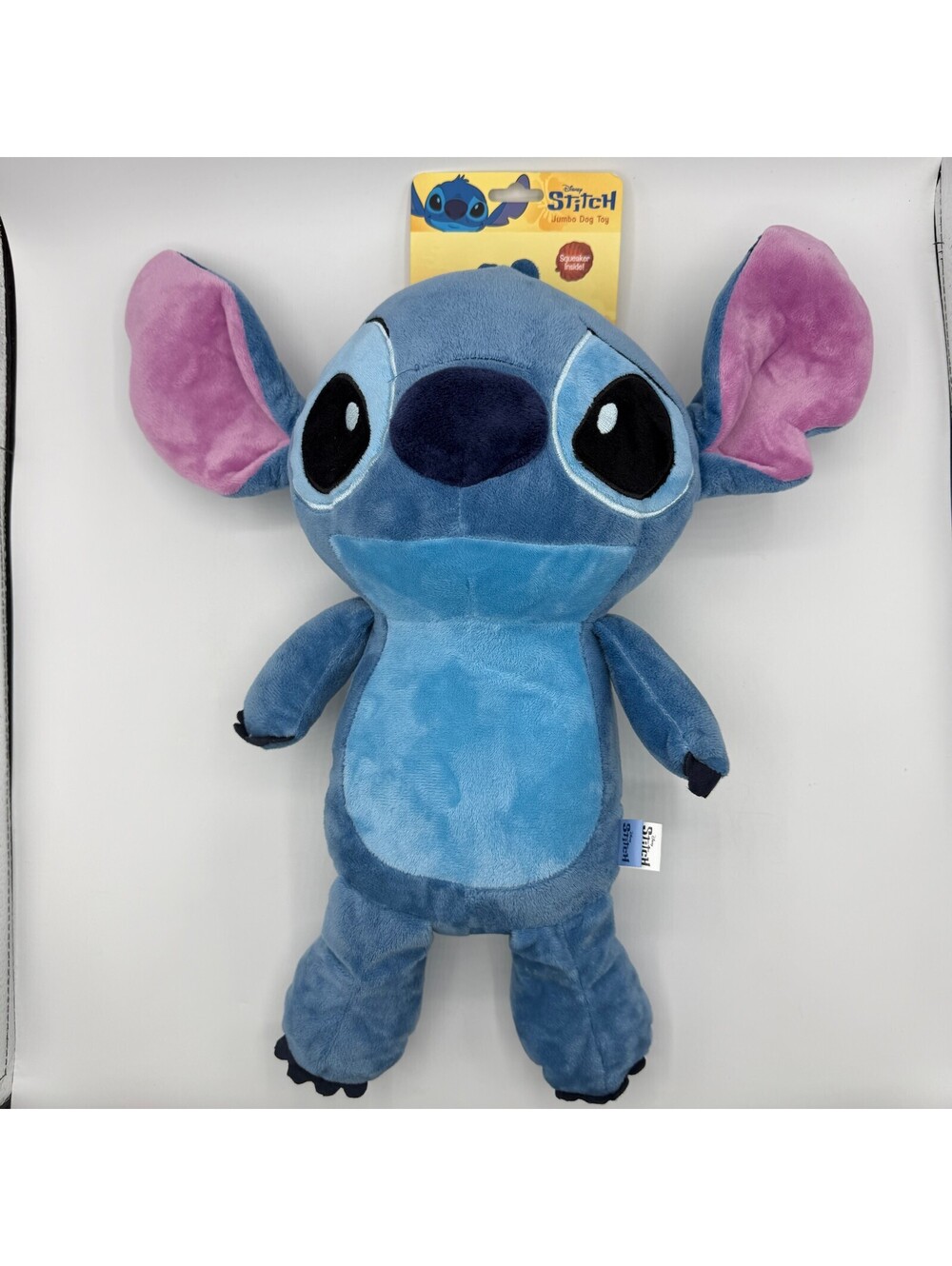 Disney Stitch Jumbo Dog Toy Plush Squeaker Inside Large Blue Puppy Chew Toy NEW